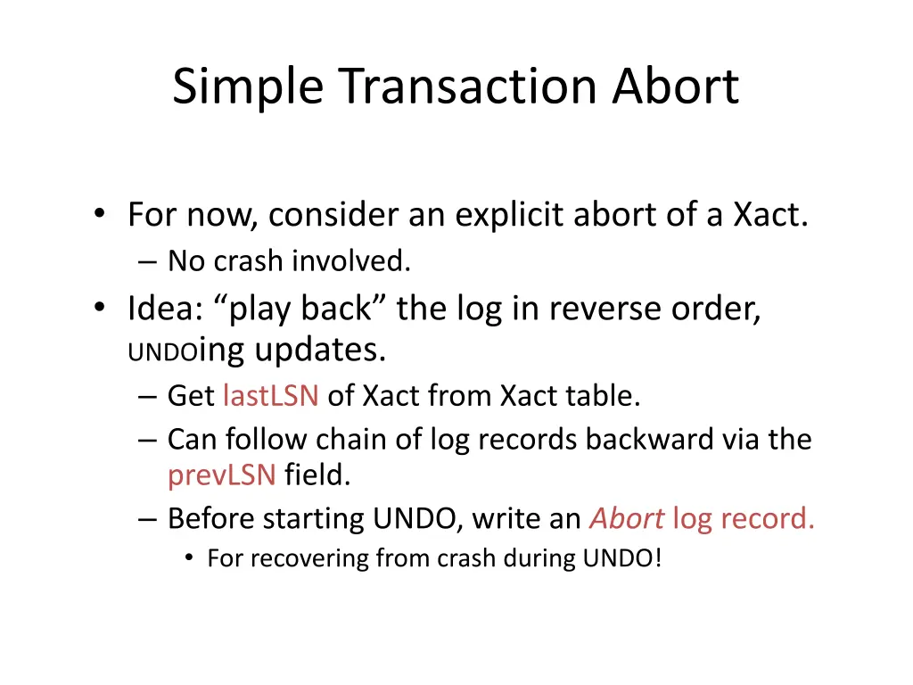 simple transaction abort