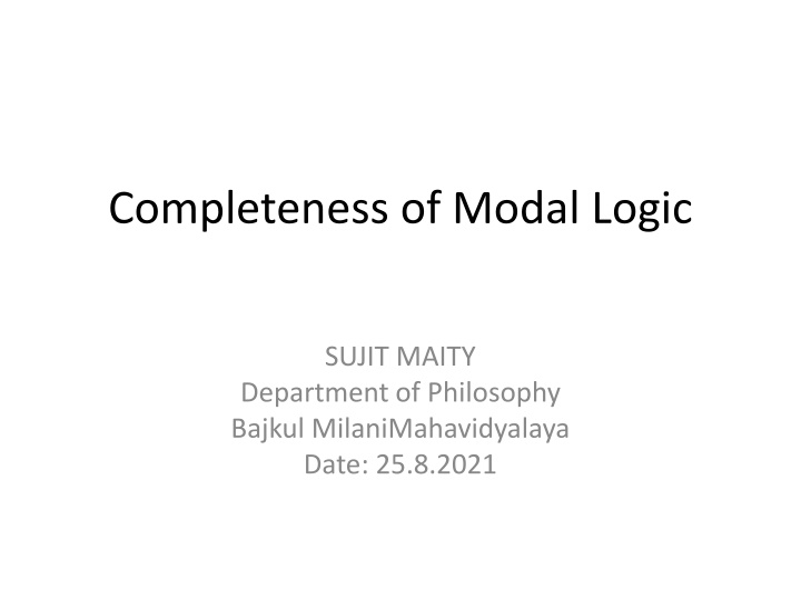 completeness of modal logic