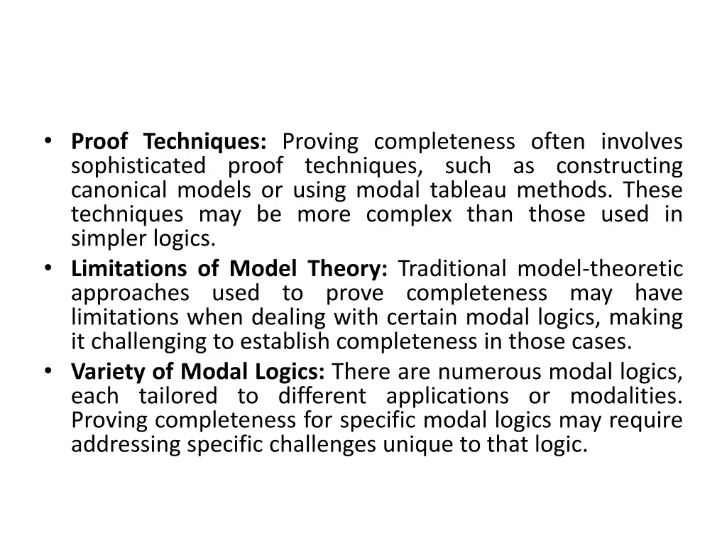 proof techniques proving completeness often