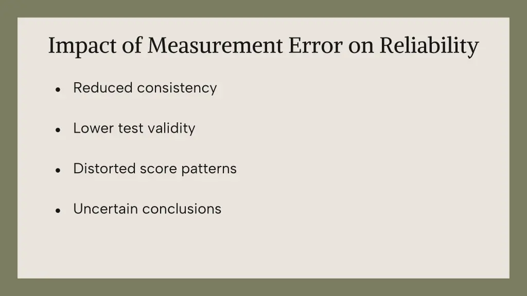 impact of measurement error on reliability