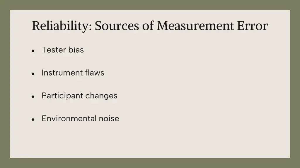 reliability sources of measurement error