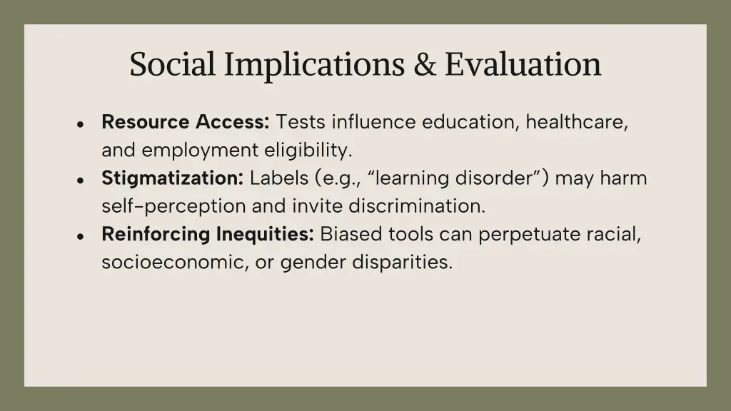social implications evaluation