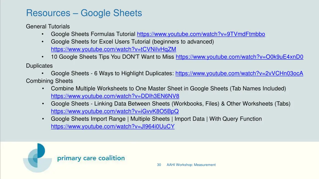 resources google sheets