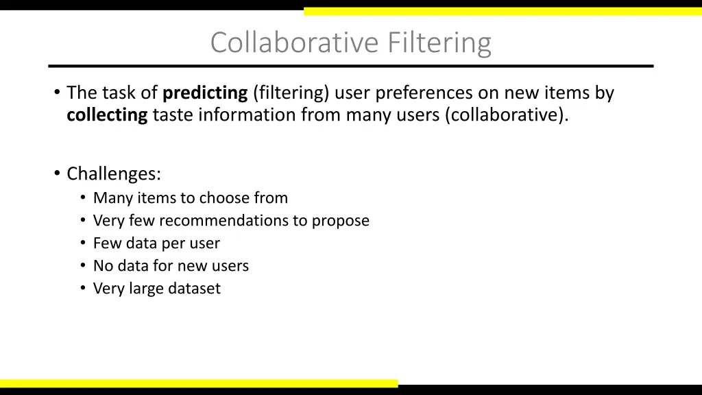 collaborative filtering