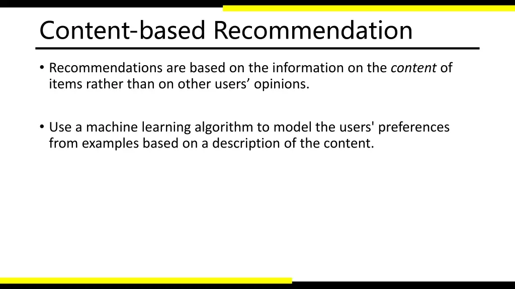 content based recommendation