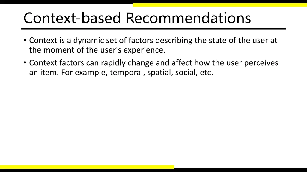context based recommendations