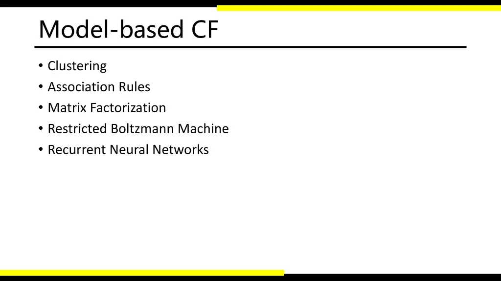 model based cf
