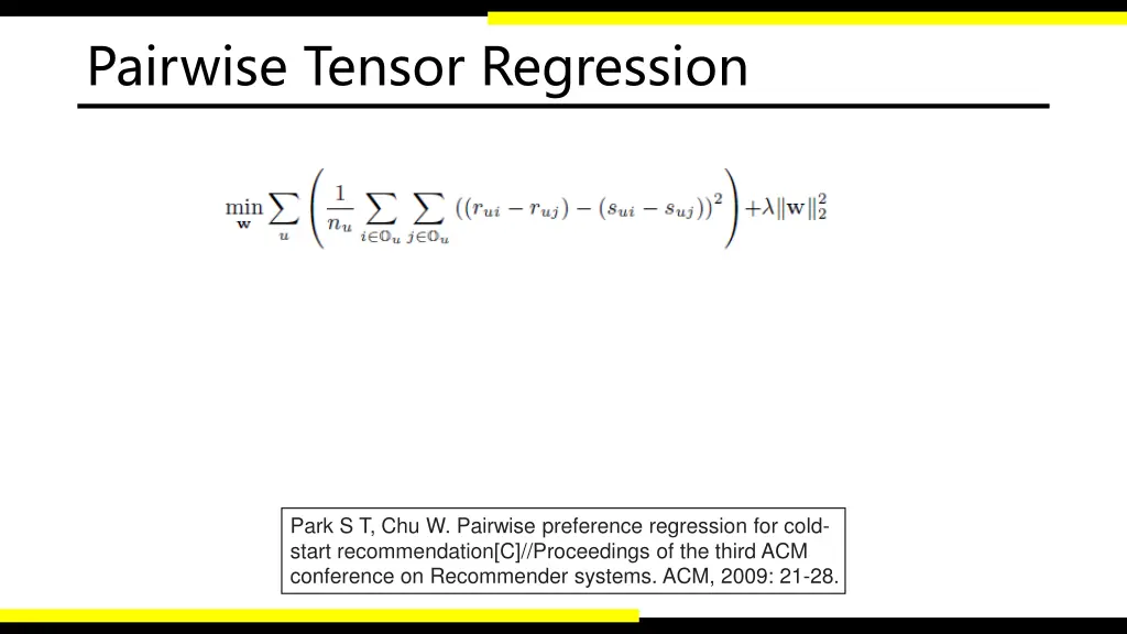 pairwise tensor regression