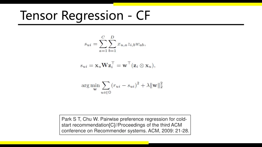 tensor regression cf