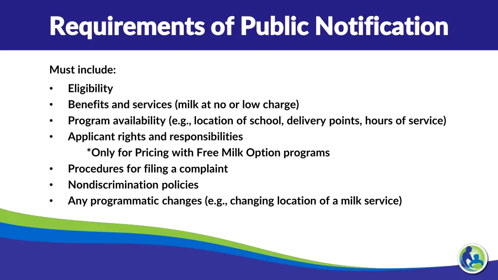 requirements of public notification requirements