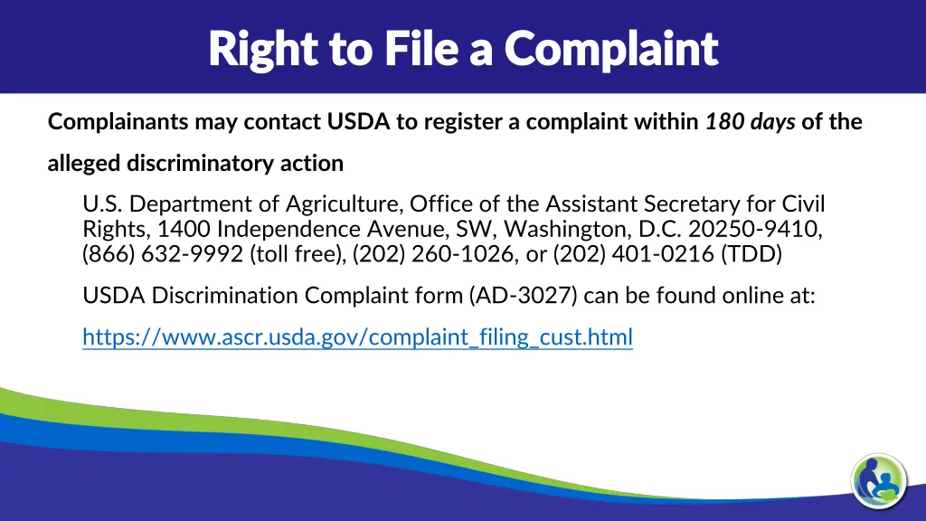 right to file a complaint right to file