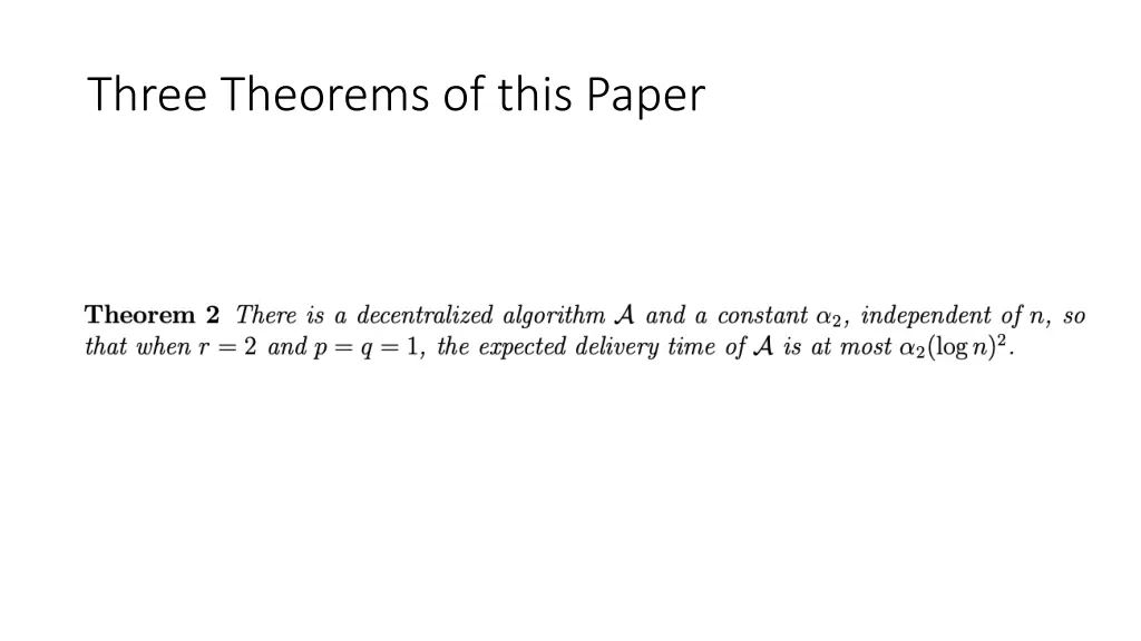 three theorems of this paper 1
