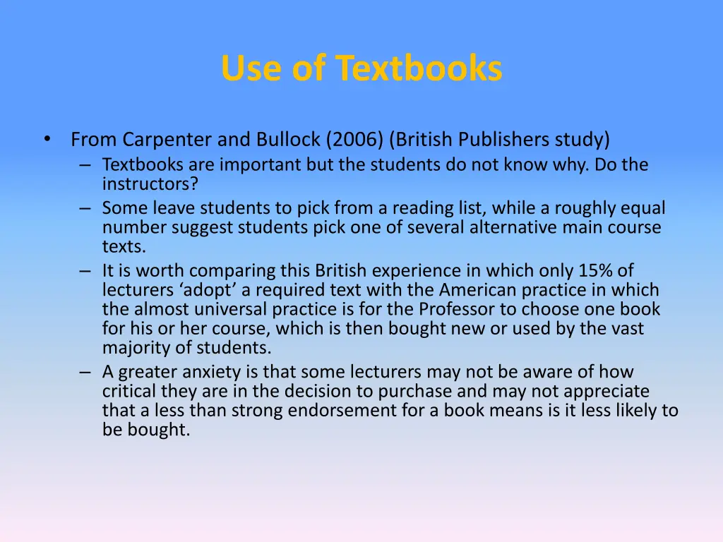 use of textbooks 1