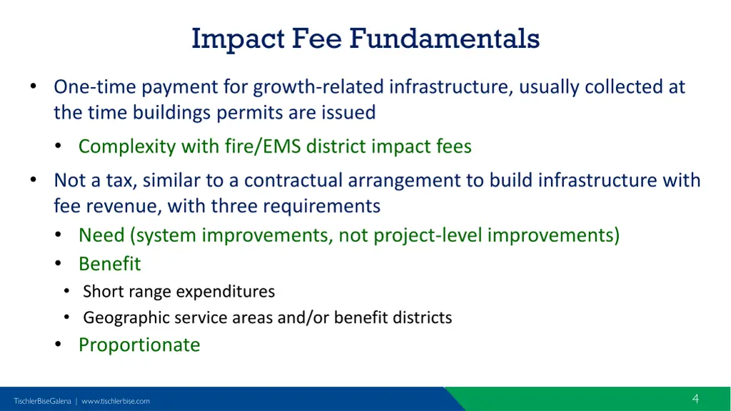 impact fee fundamentals