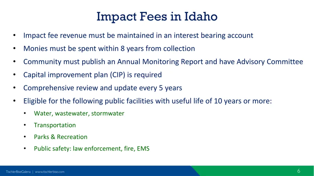 impact fees in idaho