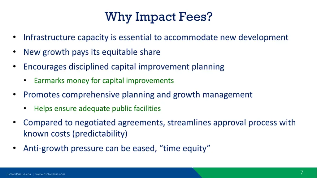 why impact fees