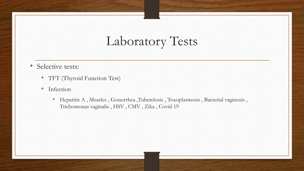 laboratory tests 1
