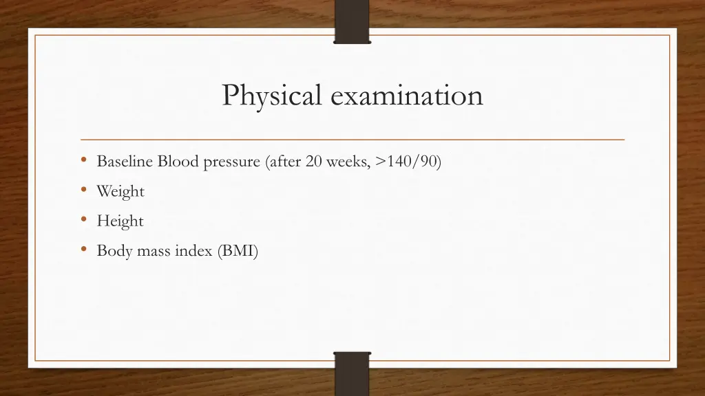 physical examination