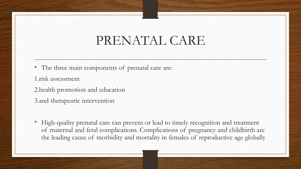 prenatal care 1