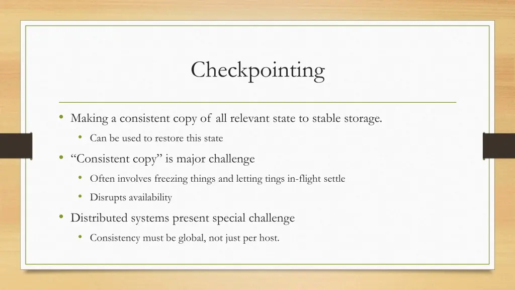 checkpointing