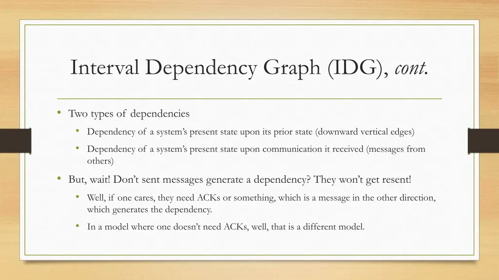 interval dependency graph idg cont