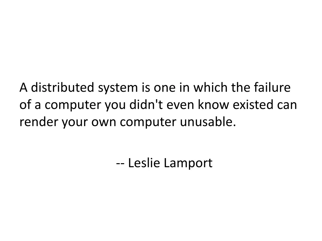 a distributed system is one in which the failure