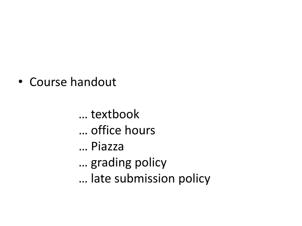 course handout