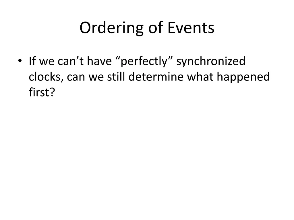 ordering of events