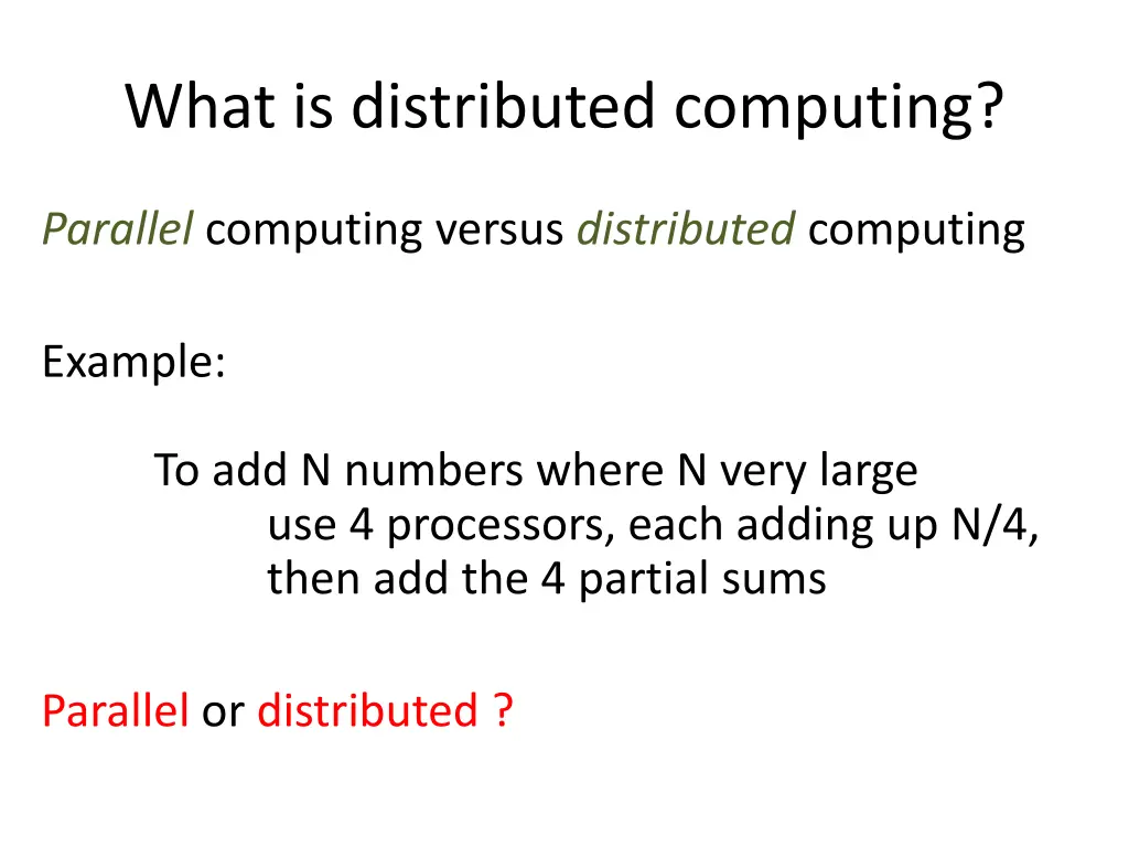 what is distributed computing 1