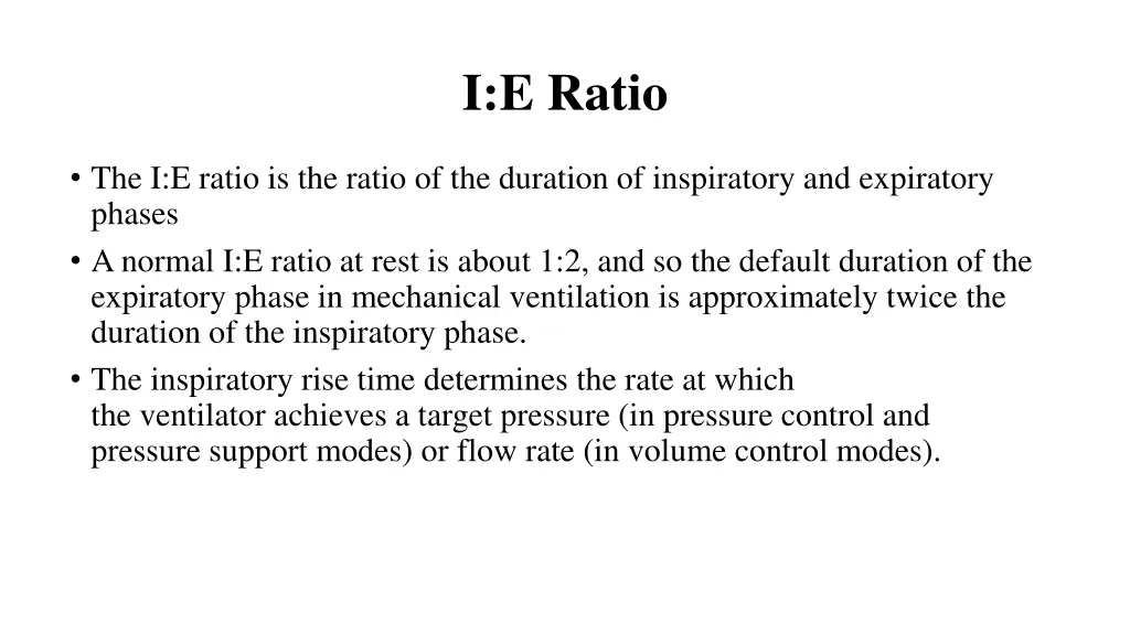 i e ratio