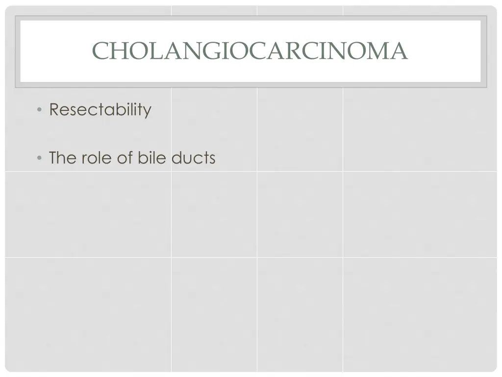cholangiocarcinoma