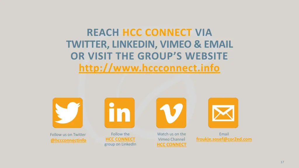 reach hcc connect via twitter linkedin vimeo