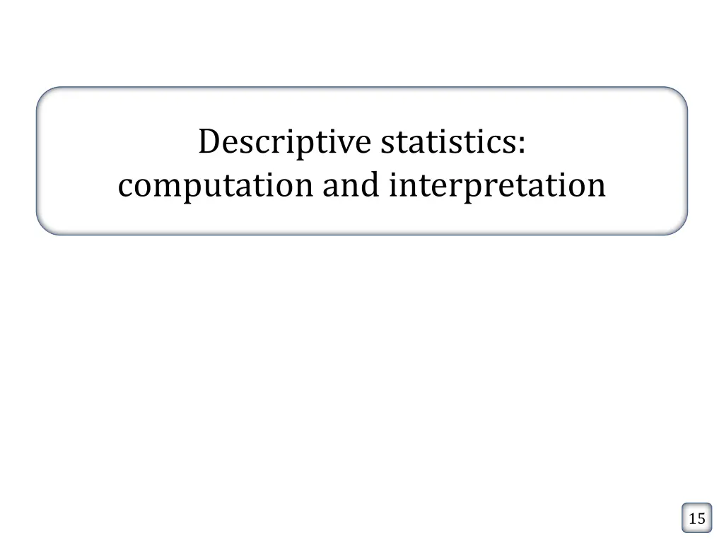 descriptive statistics computation