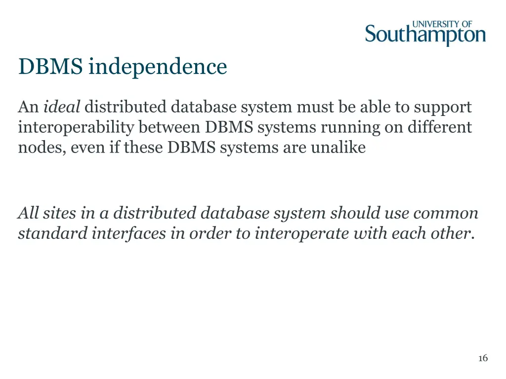 dbms independence
