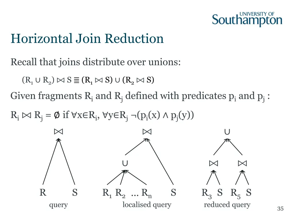 horizontal join reduction