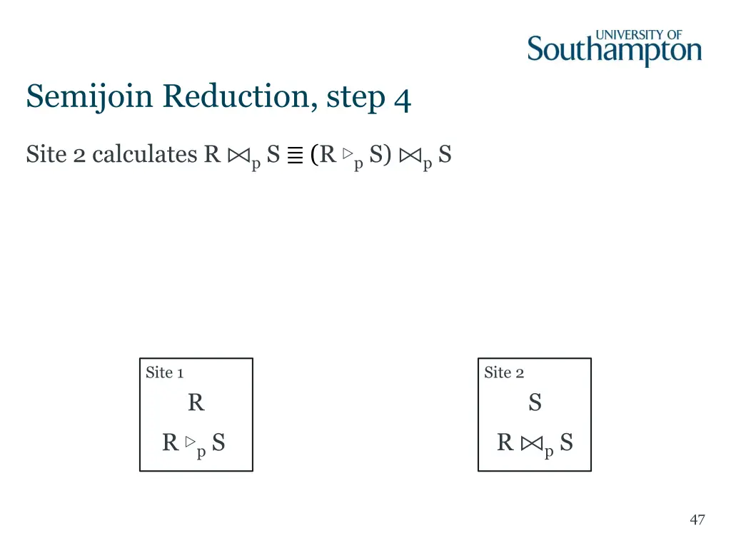 semijoin reduction step 4