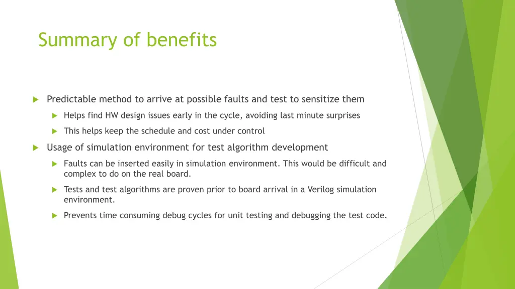 summary of benefits