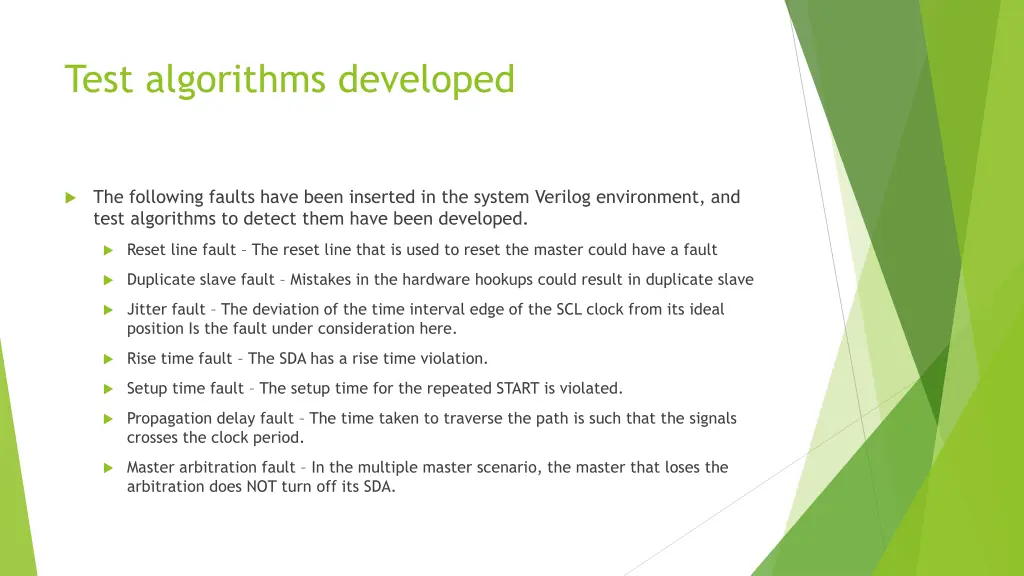 test algorithms developed