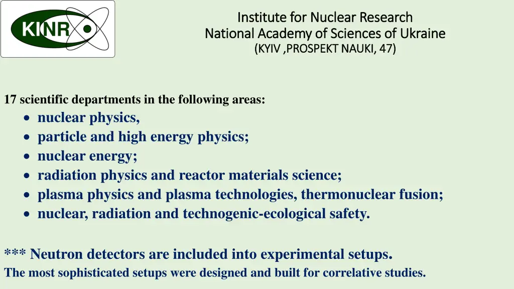 institute for nuclear research institute