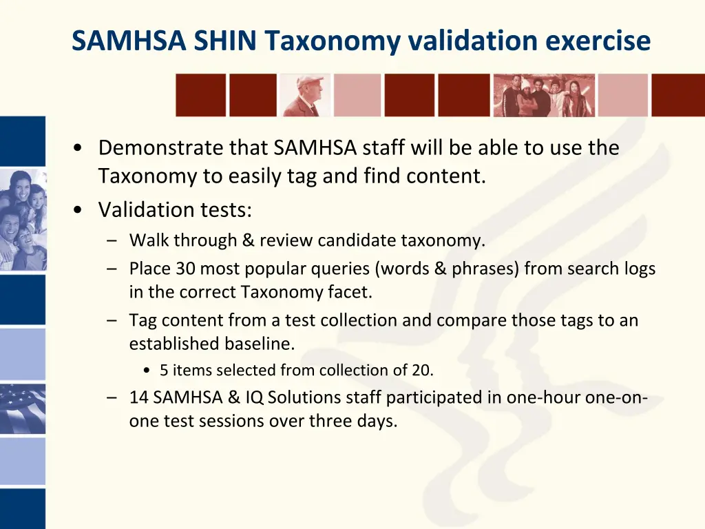 samhsa shin taxonomy validation exercise
