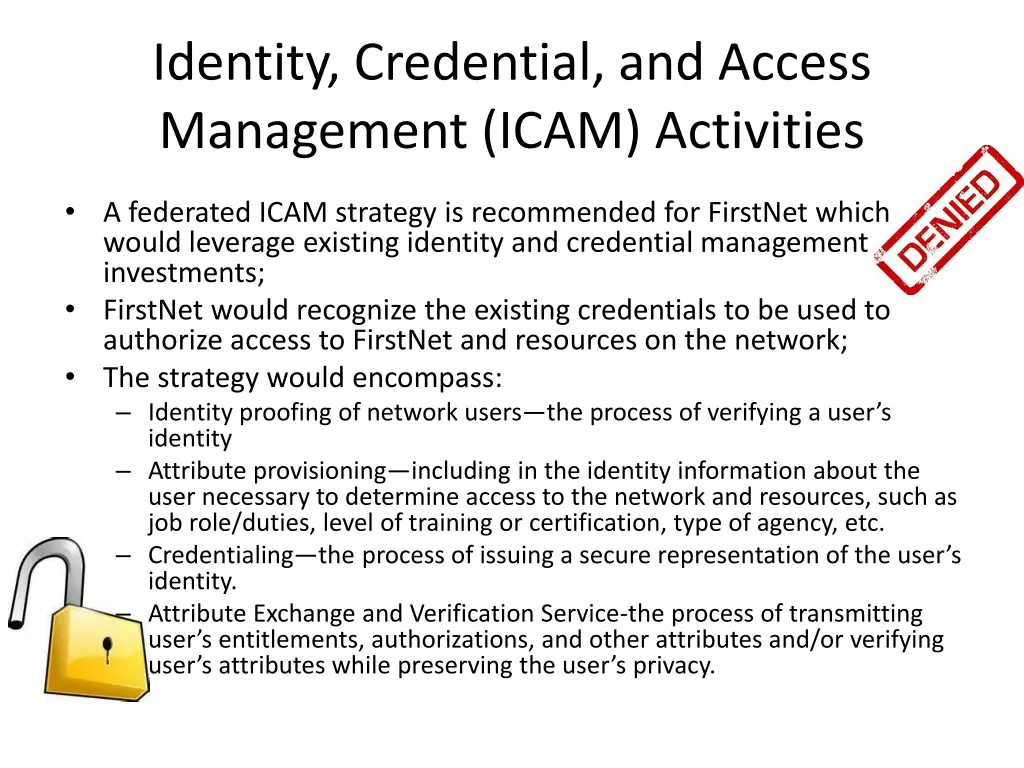 identity credential and access management icam