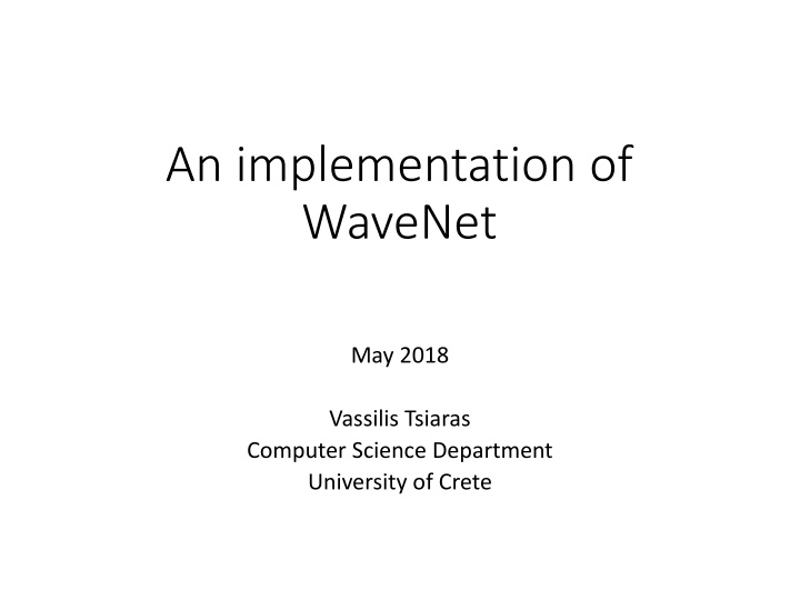 an implementation of wavenet