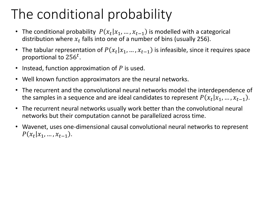the conditional probability