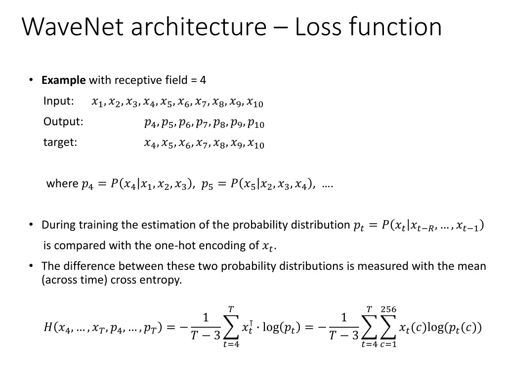 wavenet architecture loss function