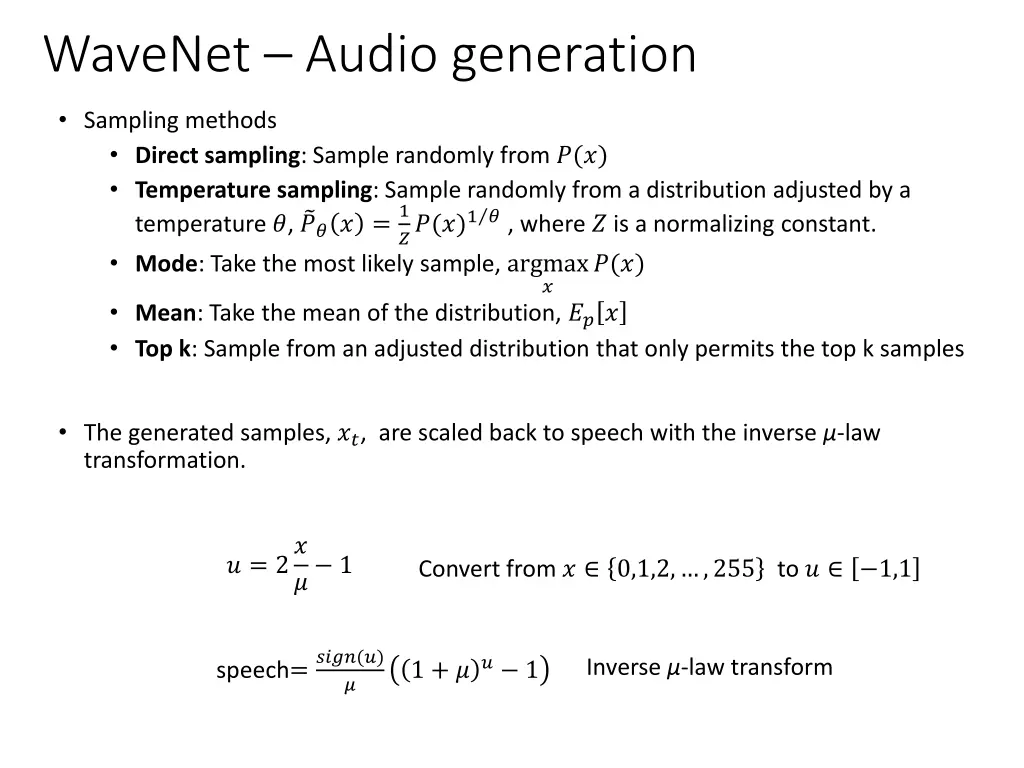 wavenet audio generation 1