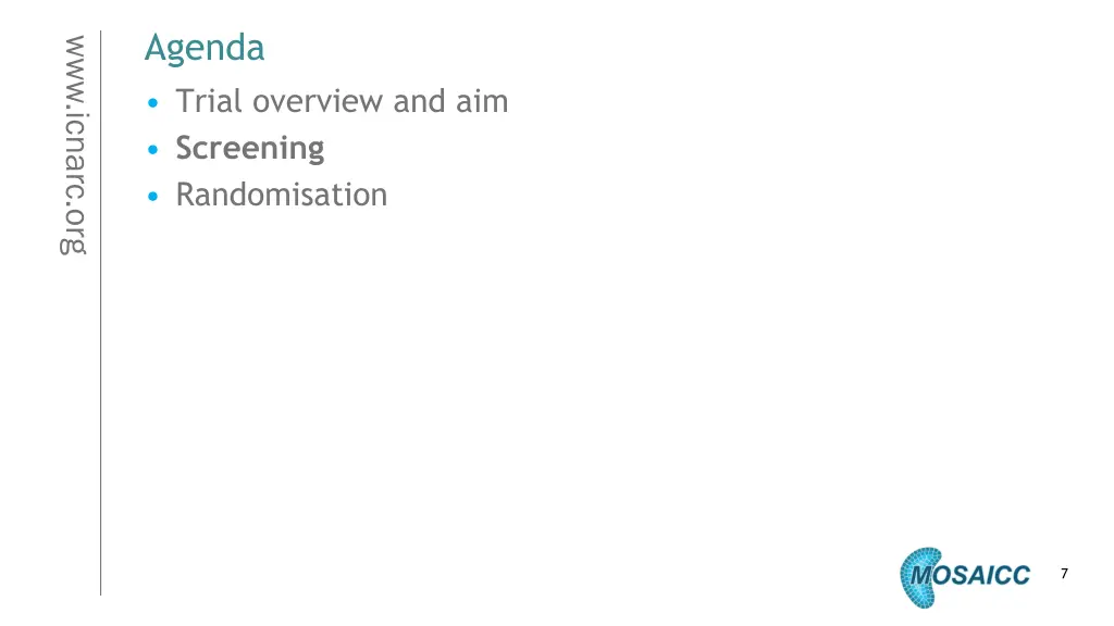 agenda trial overview and aim screening 1