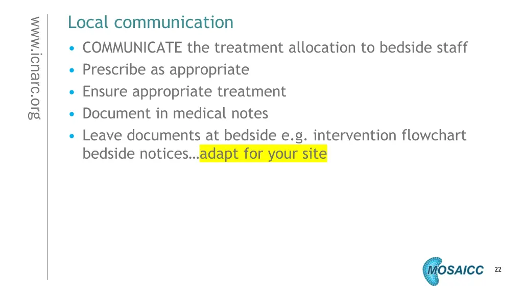 local communication communicate the treatment
