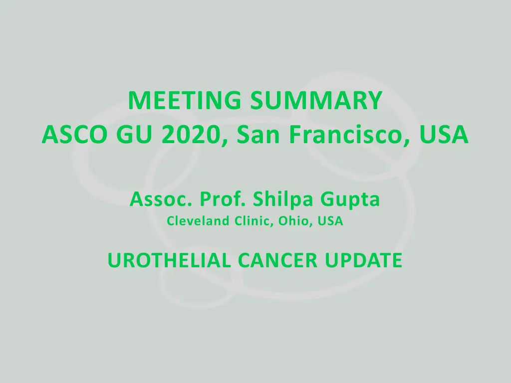 meeting summary asco gu 2020 san francisco usa
