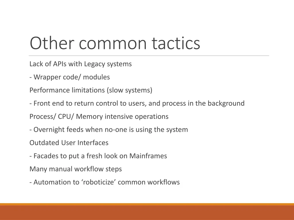 other common tactics