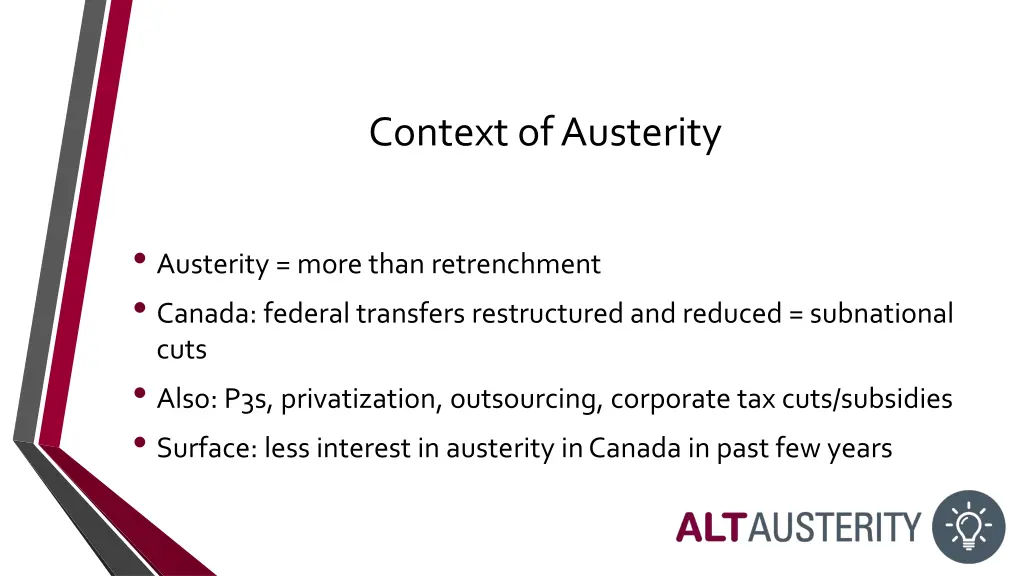 context of austerity